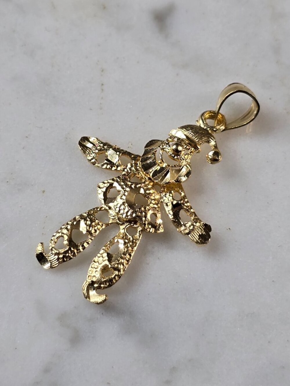 Womens Vintage Estate 14K Yellow Gold Clown Pendant 1.8g E7877